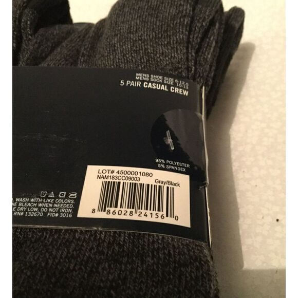 NAUTICA Mens 5 Pr Casual Crew Socks 10-1 - Picture 4 of 5